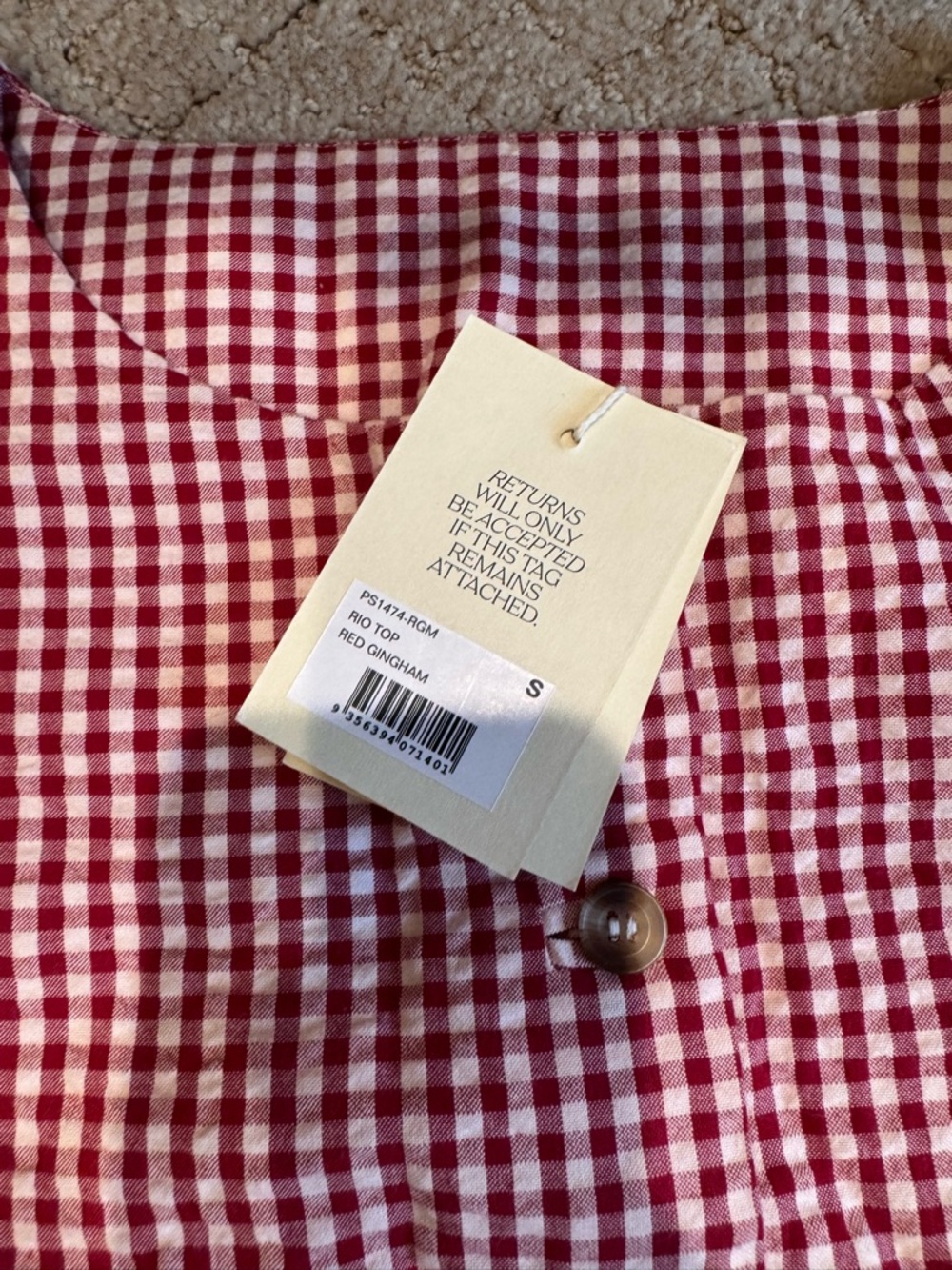 Posse Red and White Gingham Crop top and shorts set ( read description) - Picture 3 of 6